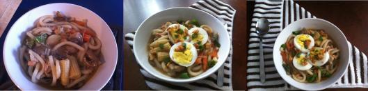 Udon with chicken and bacon