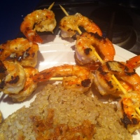 Grilled Shrimp Skewers with Quinoa Pilaf